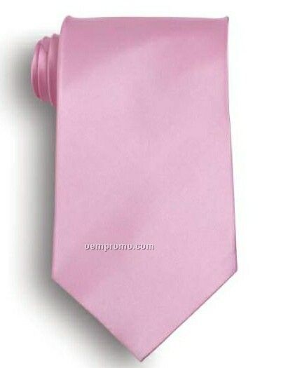 Wolfmark Solid Series Pink Polyester Satin Tie