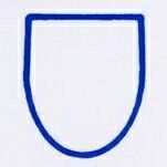 Die Cut Shield "C" Blank Patch Merrowed (1-7/8"X2-3/8")