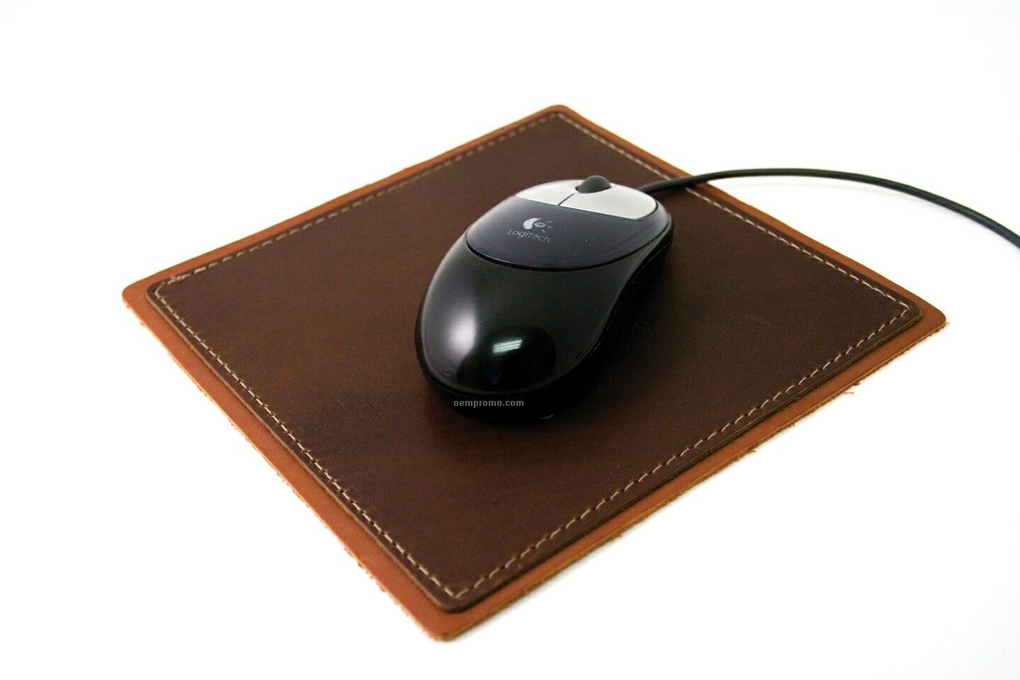 Machined Stitched Leather Mouse Pad