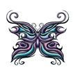 Stock Temporary Tattoo - Tribal Butterfly 18 (1.5"X1.5")