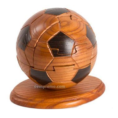 Unique Mahogany Soccer Ball Puzzle (Screened)