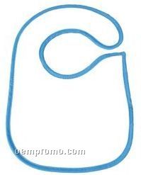 9-1/4"X13" Terry Cotton Baby Bib W/ Clear Pvc Front Lining - Side Closure