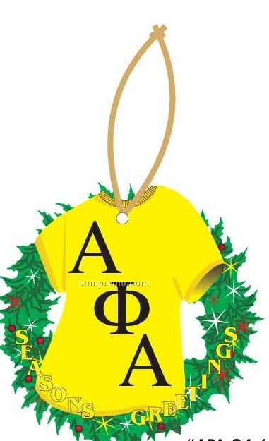 Alpha Phi Alpha Fraternity Shirt Wreath Ornament / Mirror Back (10 Sq. In.)