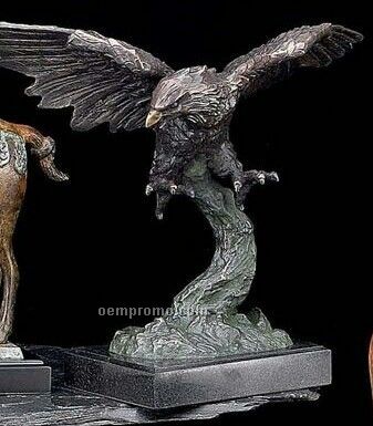 Bronze Soaring Eagle On Marble Base