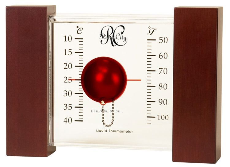 Galileo Thermometer (Rectangle Desktop W/ Red Float)