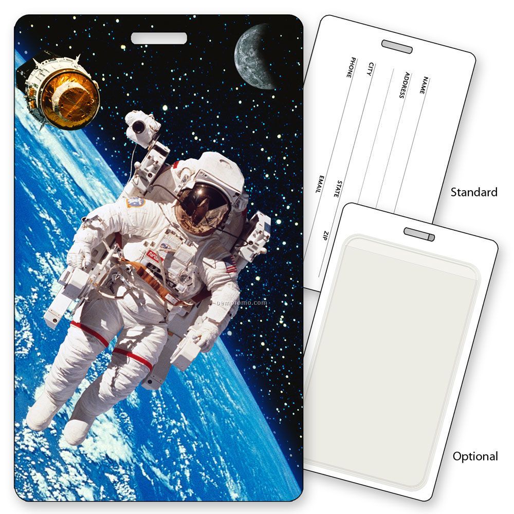 Luggage Tag, Astronaut Lenticular 3d Stock Design, Blank