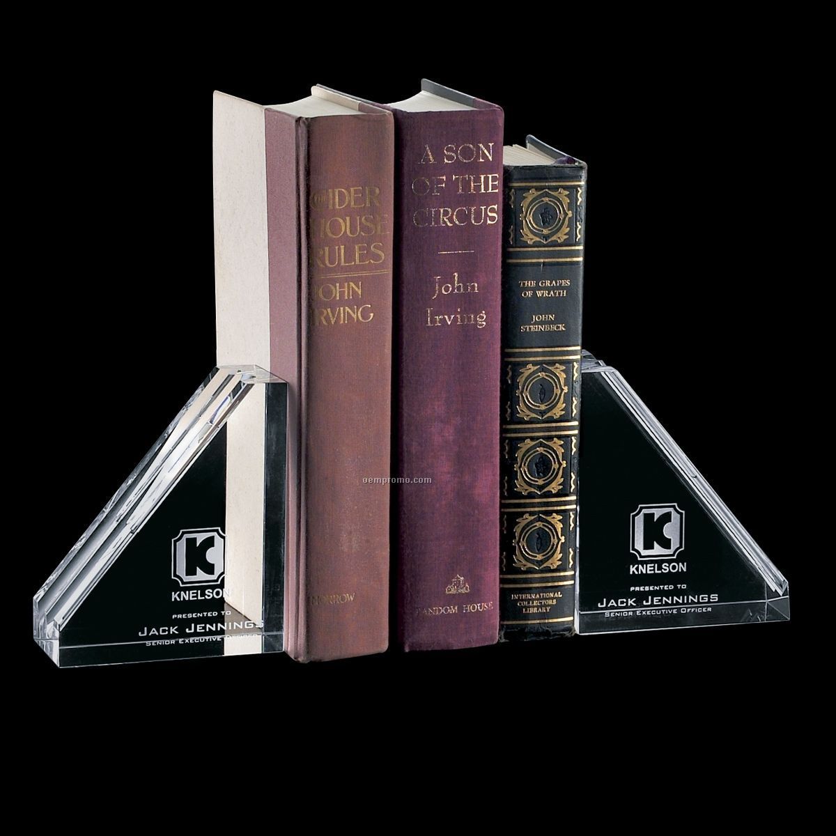 Normandale Optical Crystal Bookend Set