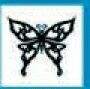 Stock Temporary Tattoo - Black Lacy Tribal Butterfly 20 (1.5"X1.5")