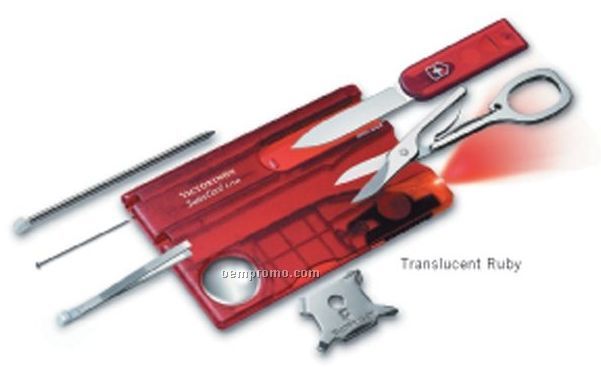 Swiss Army Knife Swisscard Lite Multi-tool - Translucent Ruby Red