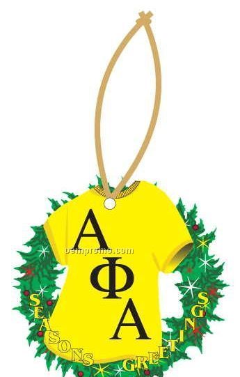 Alpha Phi Alpha Fraternity Shirt Wreath Ornament / Mirror Back (12 Sq. In.)