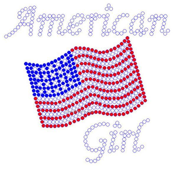 American Girl Rhinestone Transfer