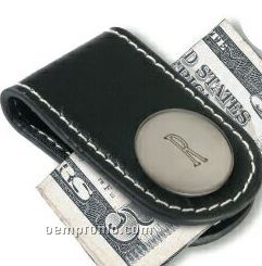 Insignia Series Black Leather Magnetic Money Clip
