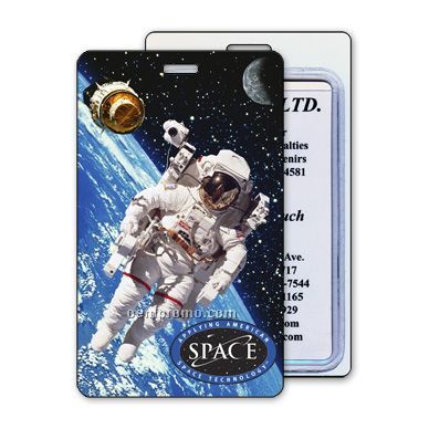 Luggage Tag With 3d Lenticular Image Of An Astronaut In Orbit (Blanks)