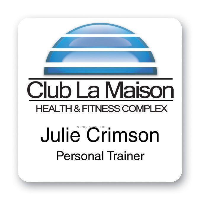 Square Full Color Personalized Badge (Fcp) 2 X 2"