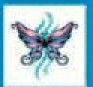 Stock Temporary Tattoo - Pink/ Gray Butterfly 22 (1.5"X1.5")