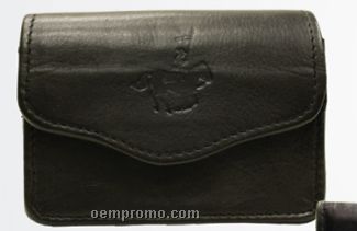 Black Cowhide Playing Cards Pouch