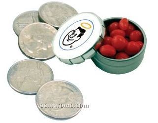 Mini Snap Top Tin W/ Chocolate Flavored Mints (2 Day Service)