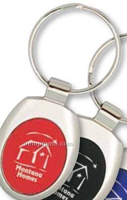 Oval Colored Metal Key Tag