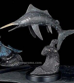 Bronzed Metal Marlin Sculpture