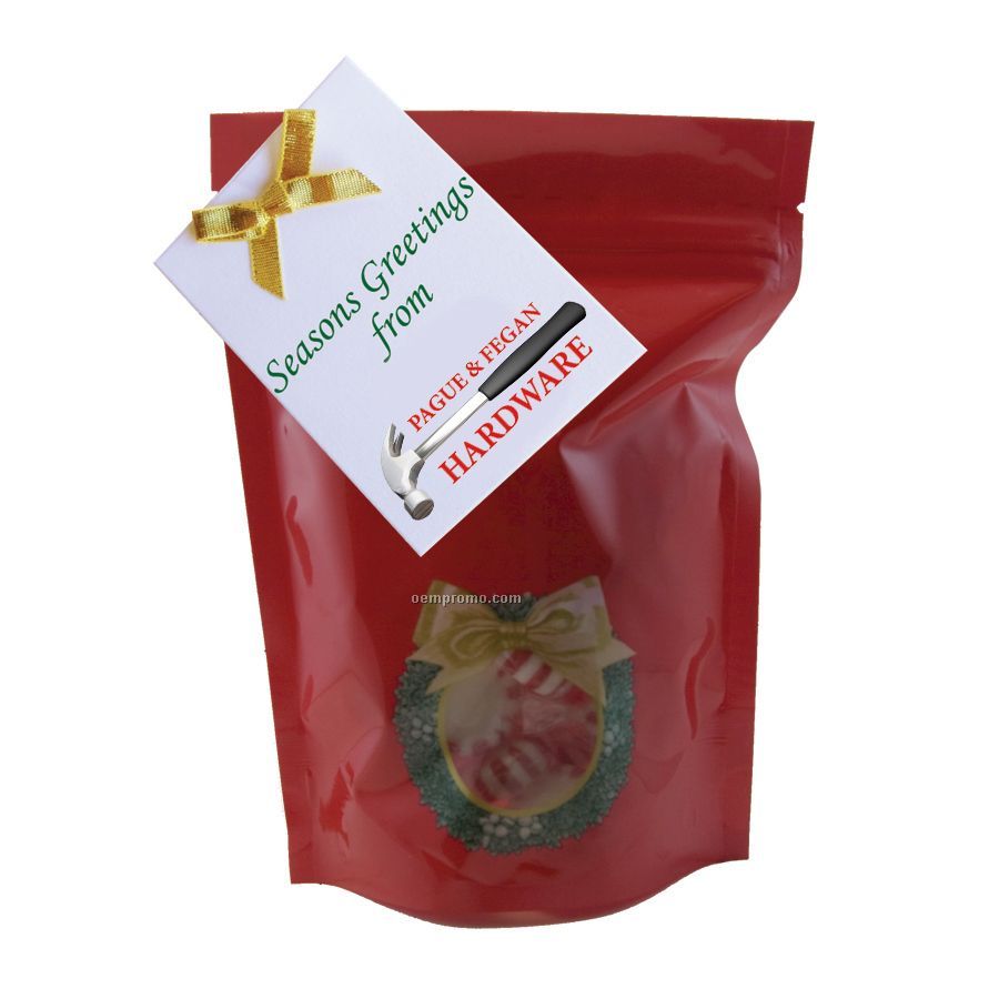 Holiday Wreath Large Window Bag With Starlite Mints