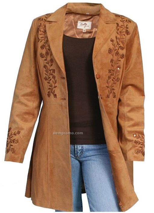 Ladies Boar Suede Leather Jacket S-xx-l