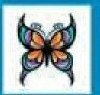 Stock Temporary Tattoo - Rainbow Teardrop Butterfly 25 (1.5"X1.5")