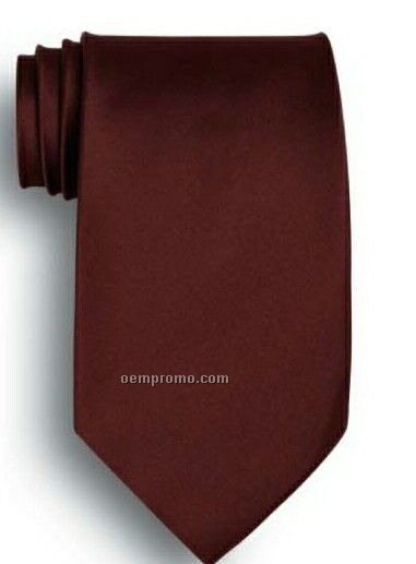 Wolfmark Solid Series Maroon Polyester Satin Tie
