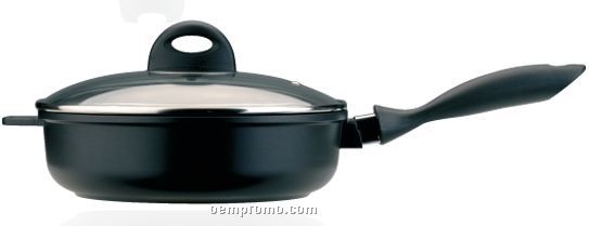 Green Ceramic Cookware Deep Skillet W/ Lid (11