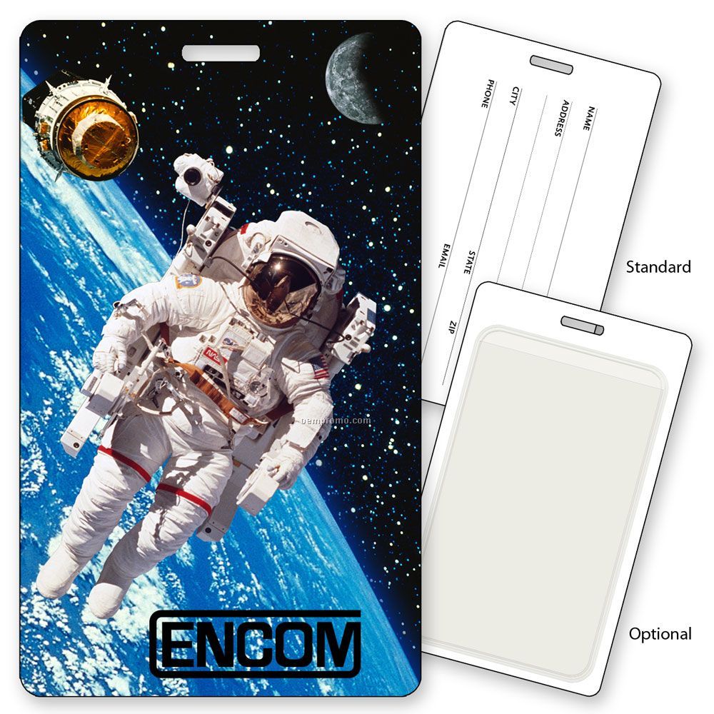 Luggage Tag, Astronaut Lenticular 3d Stock Design, One Color Imprinted