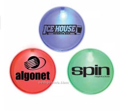 Round Light Up Button W/ Glow LED - Green (2")