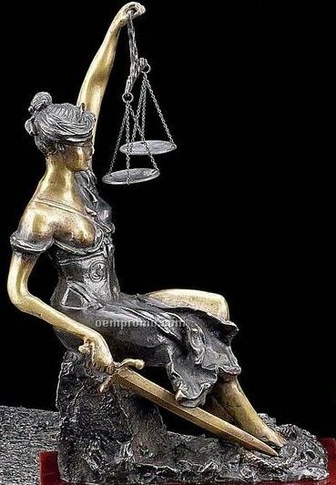Bronze Seated Lady Justice Sculpture
