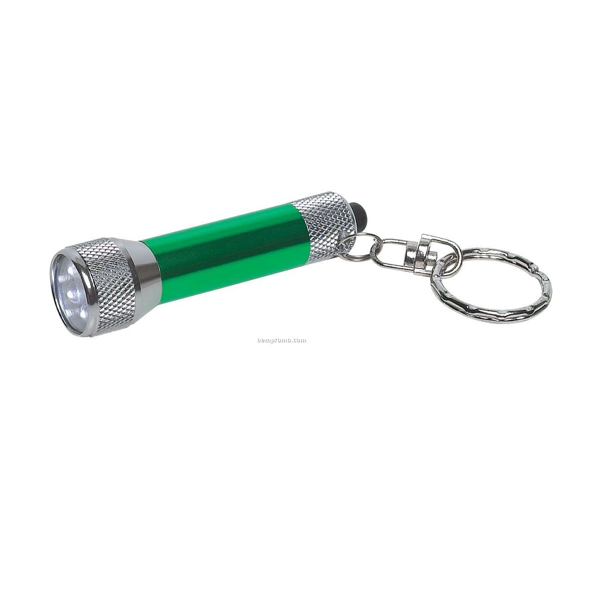 Green Flashlight Keychain W/ White LED