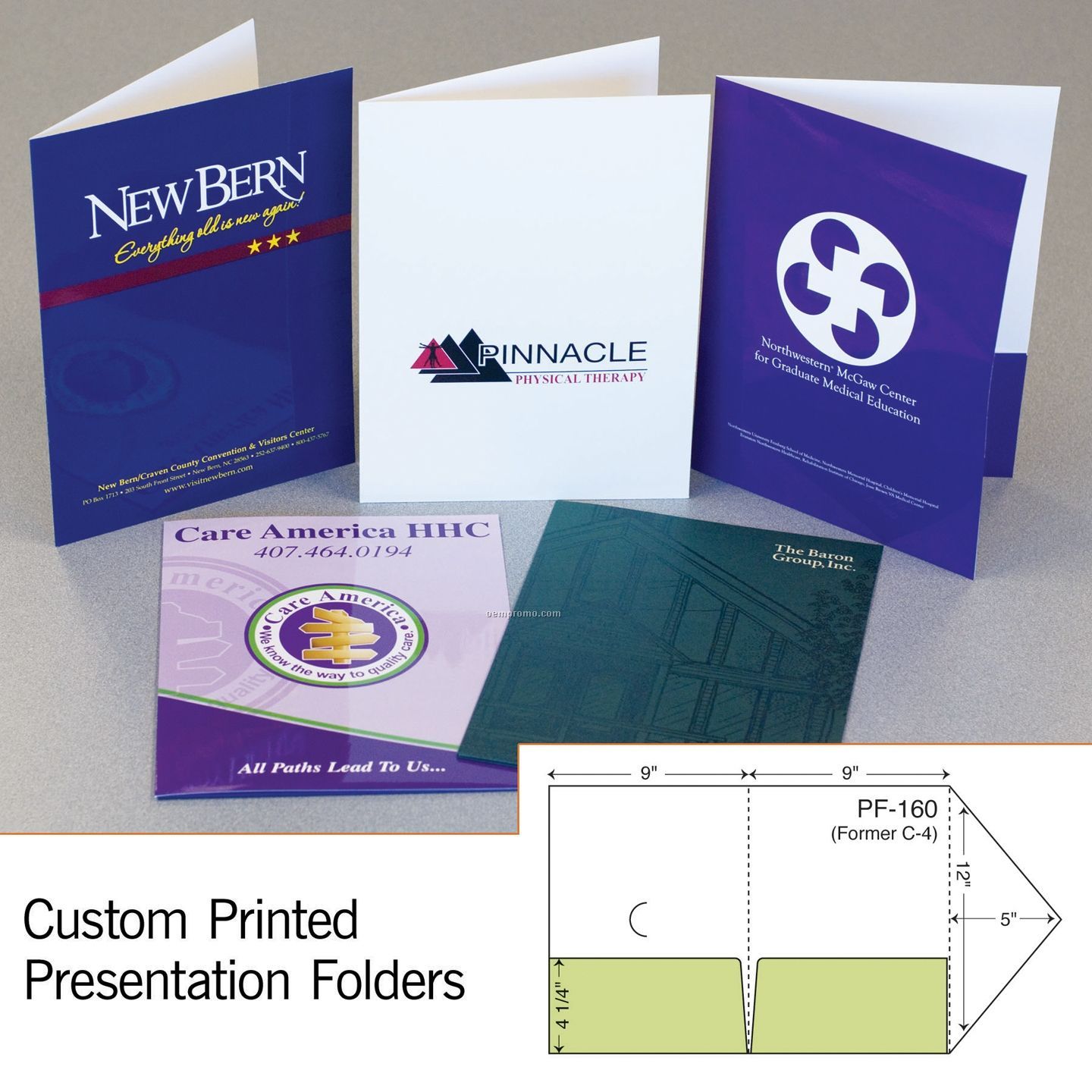Presentation Folder W/ Two 4" Pockets (1 Color/1 Side)