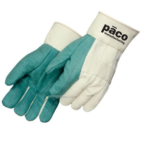 Standard Heavy Weight Green Canvas Hot Mill Gloves (Large)