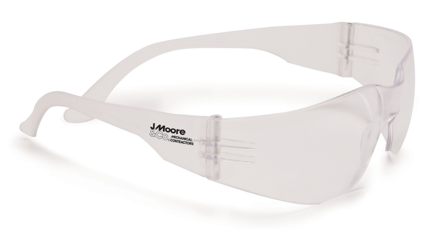Wrap Around Safety Glasses - Clear Lens