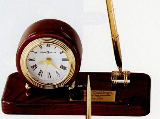 Howard Miller Roland Rosewood Hall Finish Clock & Brass Pen Set (Blank)
