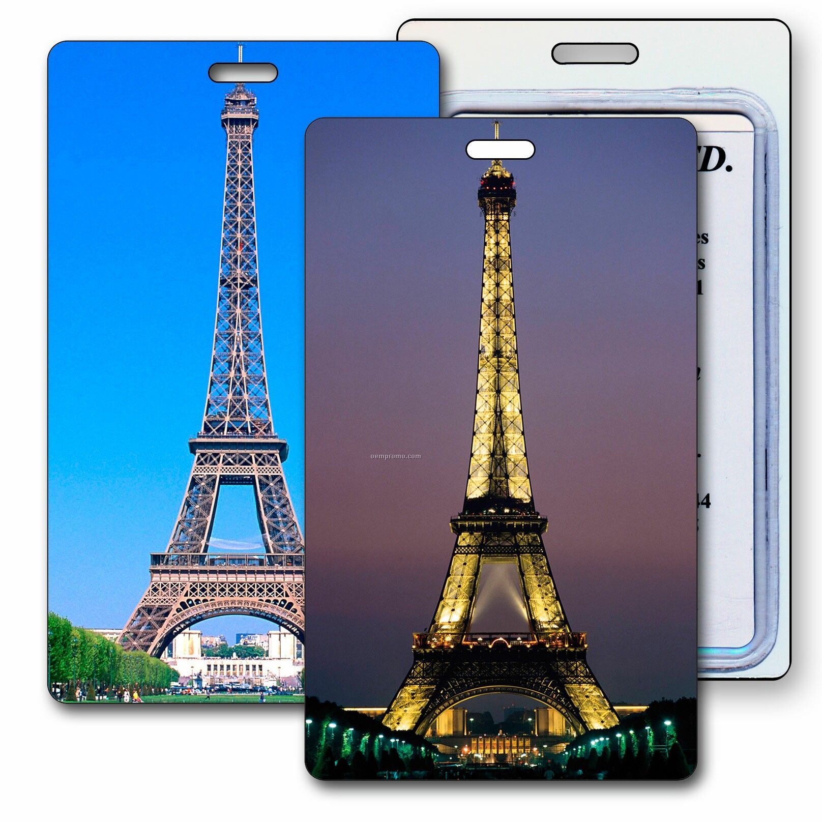 Luggage Tag 3d Lenticular Eiffel Tower In Paris Stock Image (Blank Product)