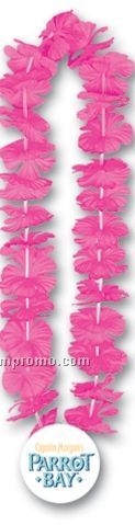 36" Silk 'n Petals Leis W/ Custom Paper Medallion (7 Flower Colors)