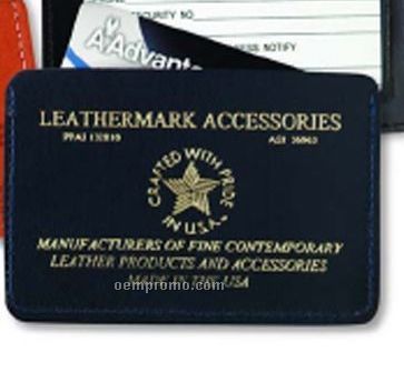 Card Case W/ Clear Pocket Window - Top Grain Cowhide Leather