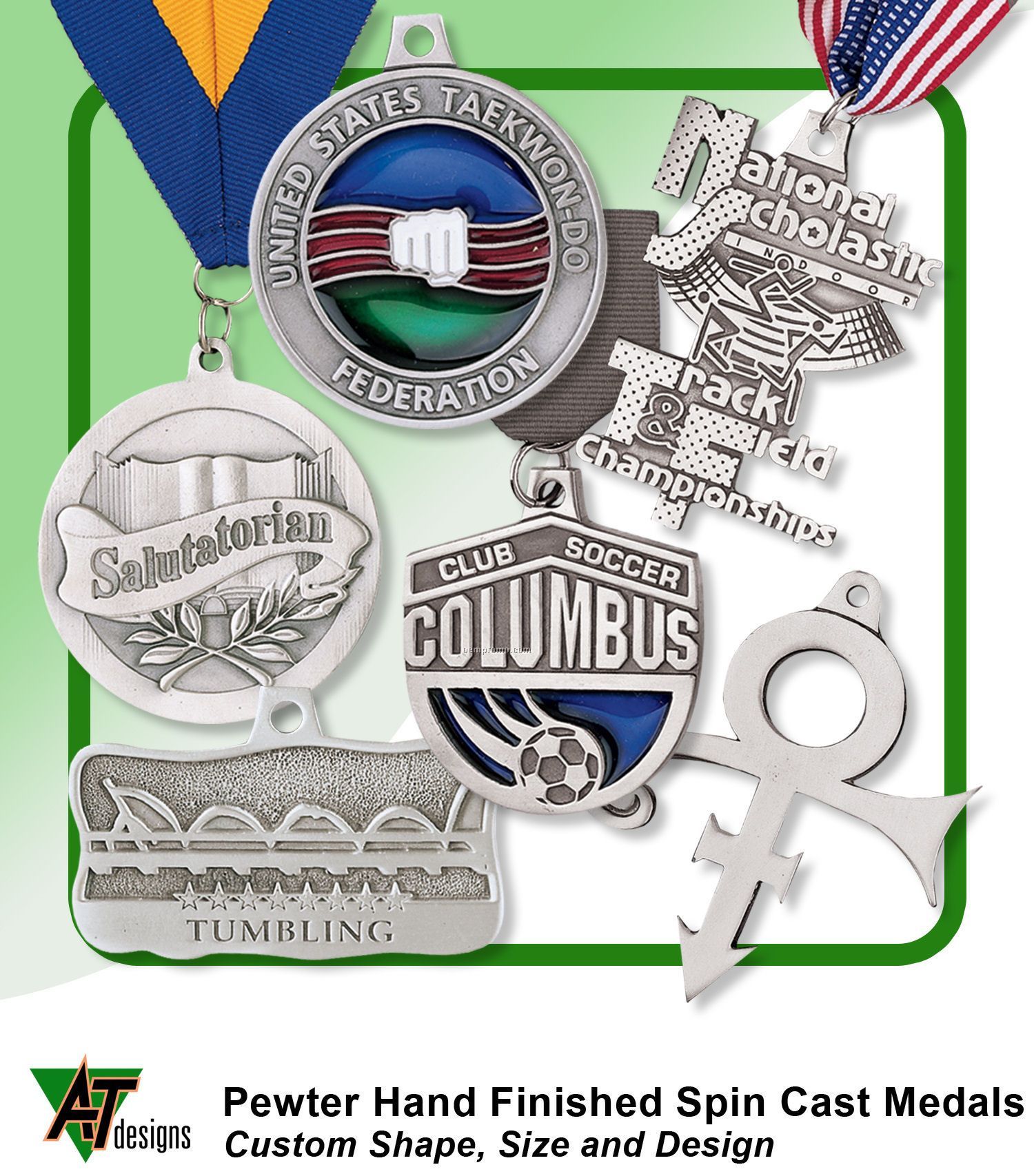 Pewter Medals Spin Cast (1-1/4