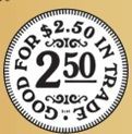 Stock Good For $2.50 In Trade Token (882 Zinc Size)