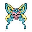 Stock Temporary Tattoo - Skull Butterfly (1.5"X1.5")