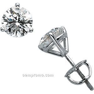 14kw 1 Ct Tw Martini Style Diamond Stud Earrings
