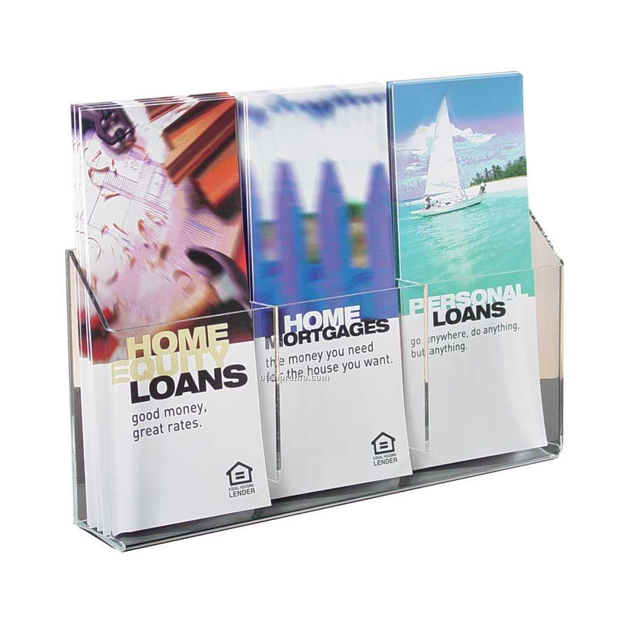 3-pocket Clear Acrylic Brochure Holder - Wall