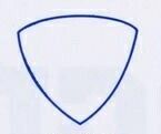 Die Cut Shield "H" Blank Patch Merrowed (3-3/8"X3-3/8")