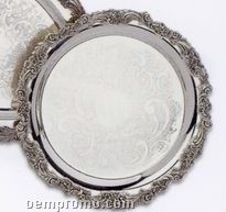 The Burgundy Collection Silverplated Round Tray