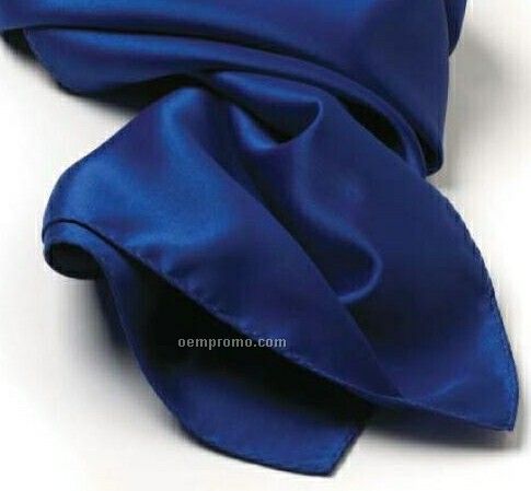 Wolfmark Solid Series Royal Blue Polyester Satin Scarf (21"X21")