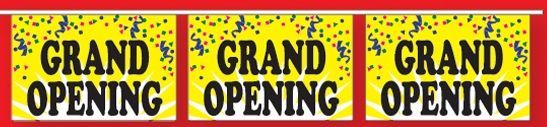 30' Stock Printed Confetti Pennants - Grand Opening