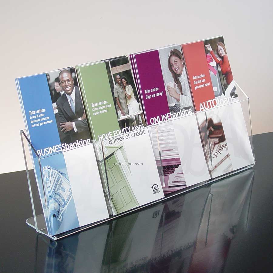 4-pocket Clear Acrylic Brochure Holder - Countertop