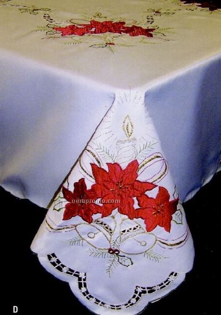 Christmas Cloth Set 72"X90" Tablecloth W/ 8 Napkins